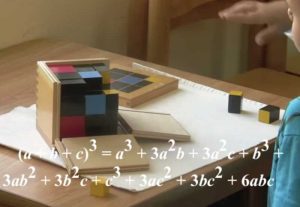 Trinomial Cube Montessori Program Sensory Educational Activity