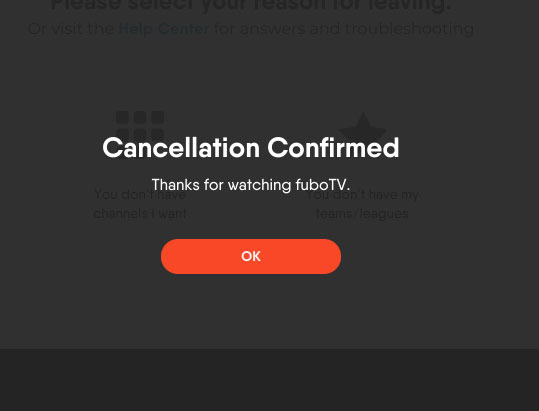 FuboTV Subscription Cancellation Confirmed