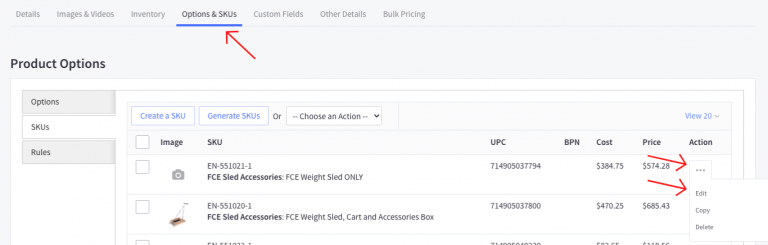 Creating and Applying Option Sets in BigCommerce