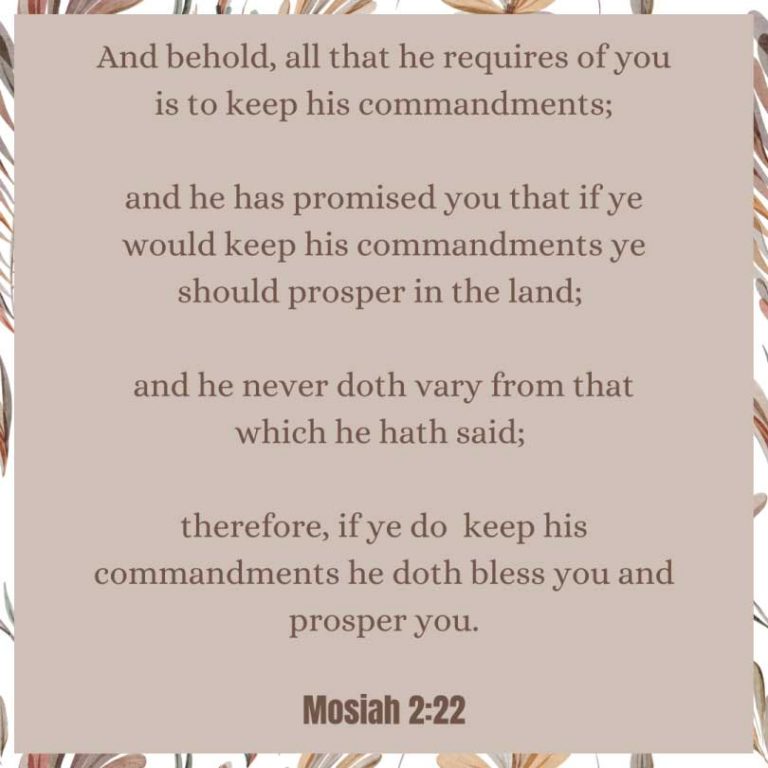 Principles of Prosperity - Mosiah 2:22 Keep God's Commandments